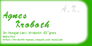 agnes kroboth business card